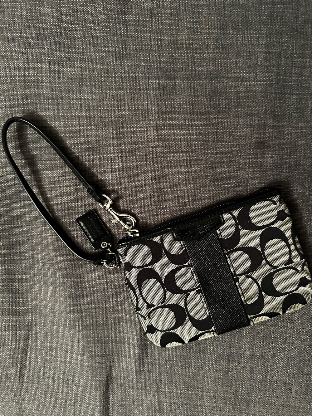 Coach Black and Gray Signature Wristlet